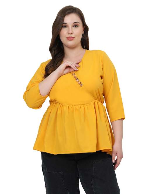 women plus size solid peplum top top - 21905149 -  Standard Image - 0