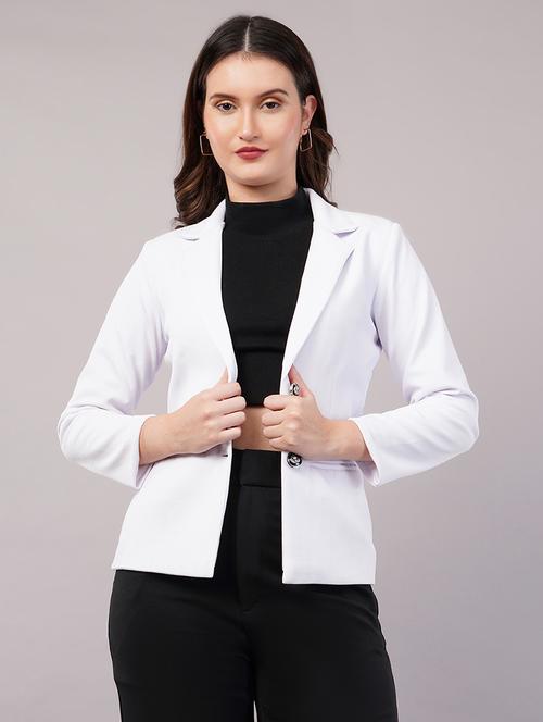 women solid long sleeves single breasted blazer - 21905164 - Standard Image - 0