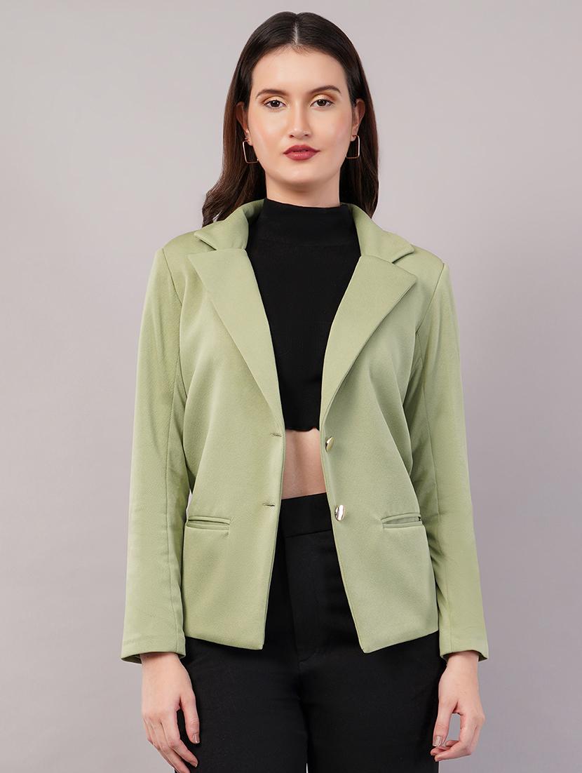 women solid long sleeves single breasted blazer - 21905175 - Zoom Image - 0