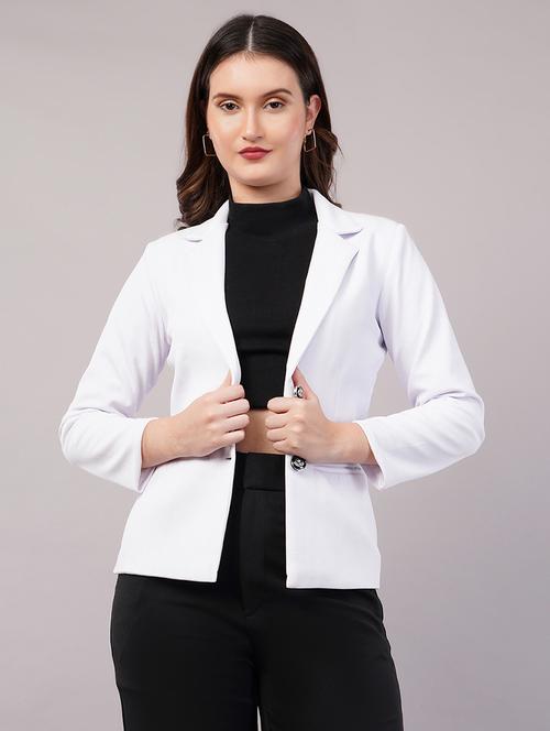 women solid long sleeves single breasted blazer - 21905179 -  Standard Image - 0