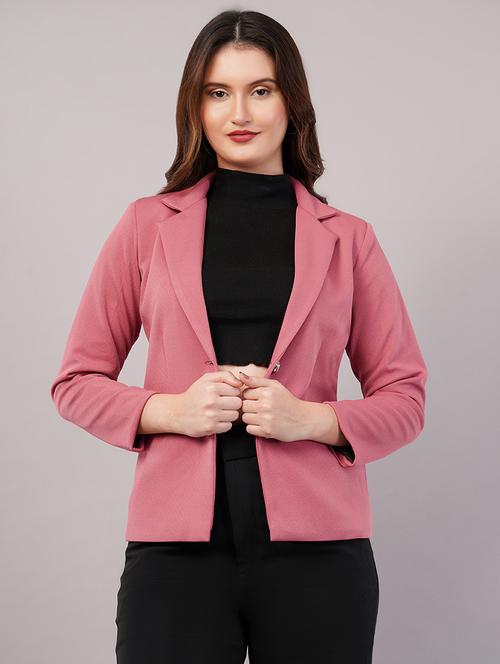 women solid long sleeves single breasted blazer - 21905182 -  Standard Image - 0