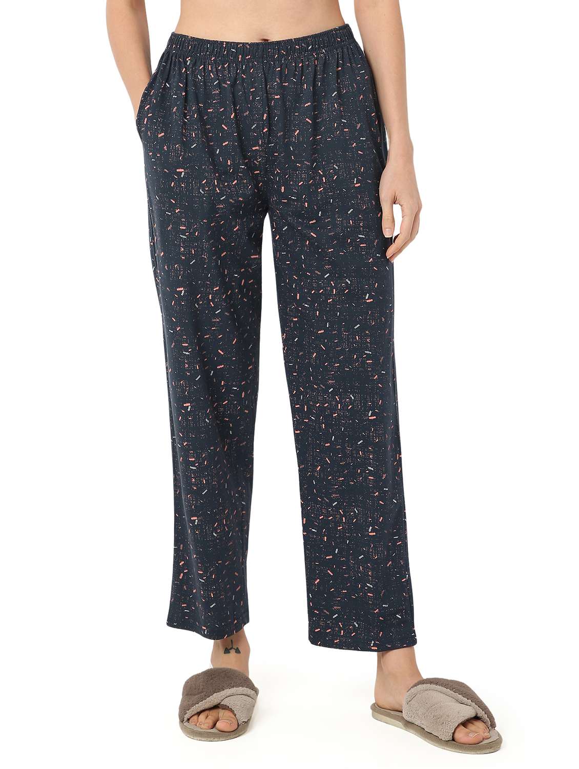women printed mid rise pajama