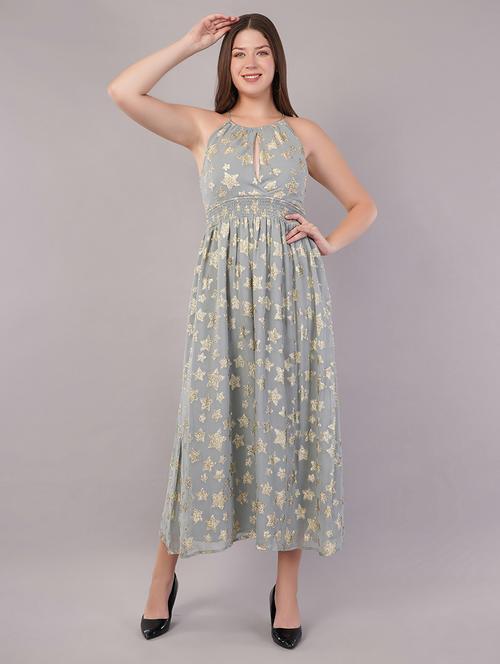 women self desinged halter neck a-line dress - 21905215 -  Standard Image - 0