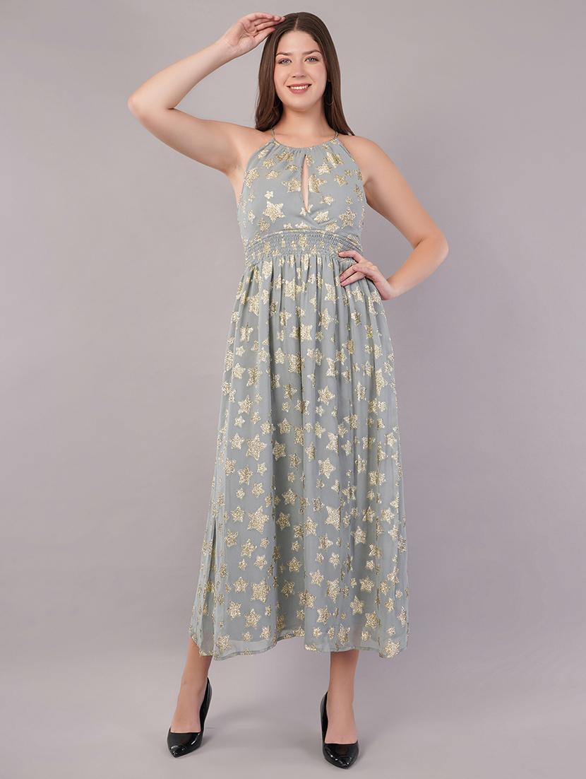 women self designed halter neck a-line dress - 21905232 -  Zoom Image - 0