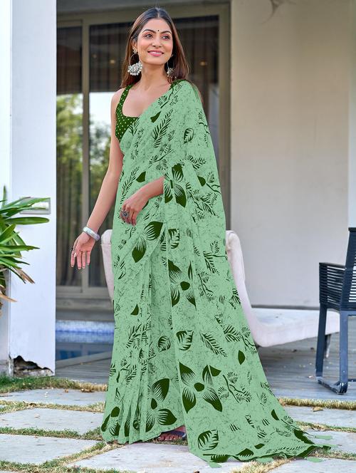 women printed casual wear saree with blouse - 21905307 - Standard Image - 0