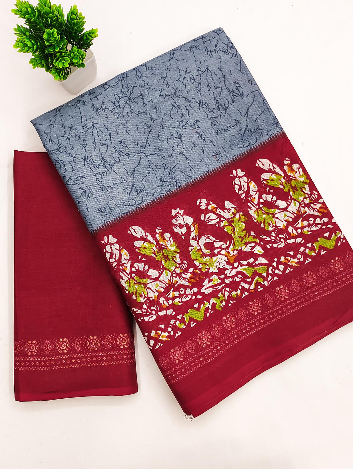 women printed casual wear saree with blouse - 21905314 - Standard Image - 4
