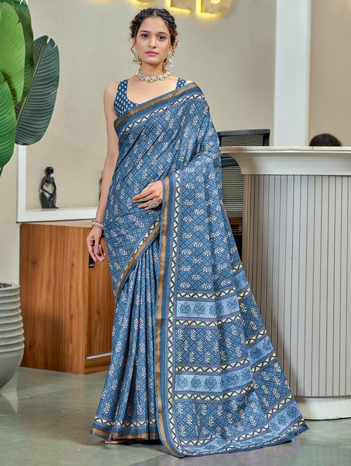 women printed casual wear saree with blouse - 21905409 - Standard Image - 0