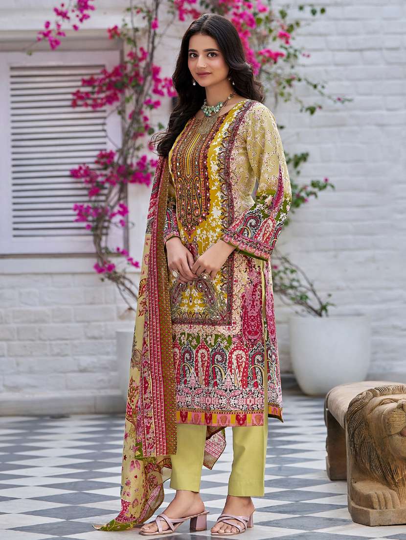 women long sleeve kurta pant with dupatta set - 21905442 -  Standard Image - 1