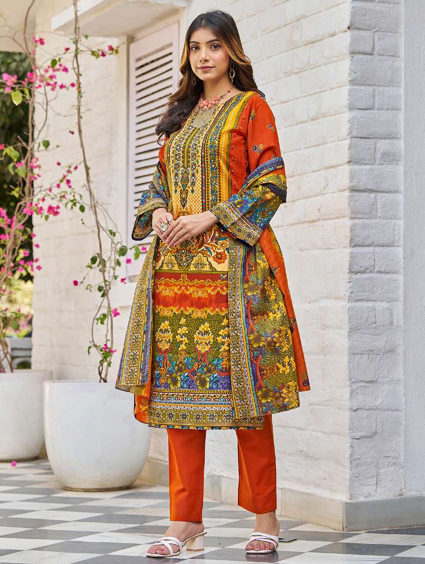 women long sleeve kurta pant with dupatta set - 21905446 - Standard Image - 1