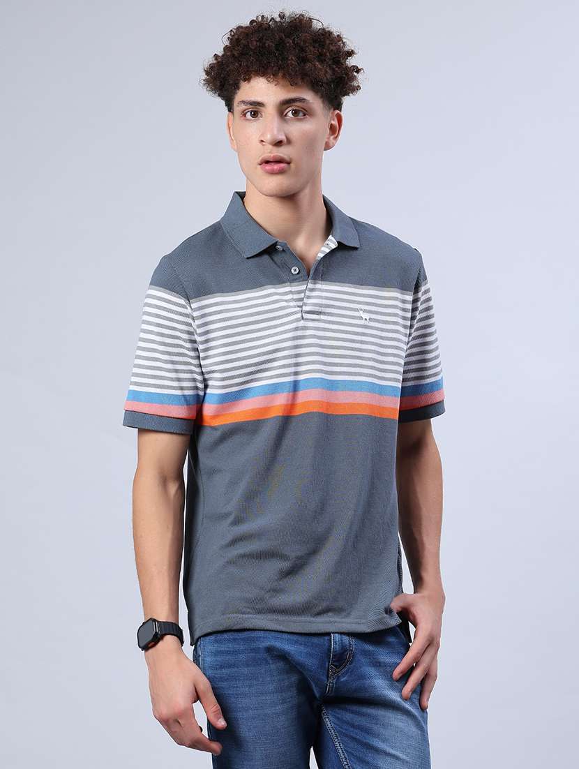 men striped short sleeve regular fit polo t-shirt - 21905478 -  Standard Image - 1
