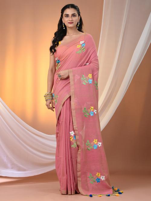 women floral handloom saree with blouse - 21905491 - Standard Image - 0