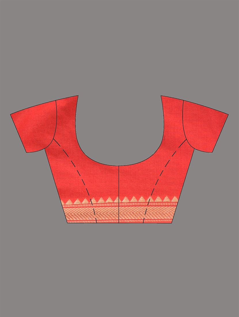 women solid handloom saree with blouse - 21905500 - Standard Image - 6