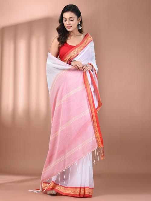 women solid handloom saree - 21905509 -  Standard Image - 0