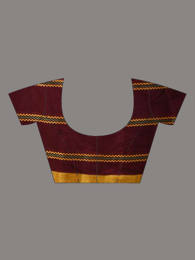 women striped handloom saree with blouse - 21905512 -  Standard Image - 6