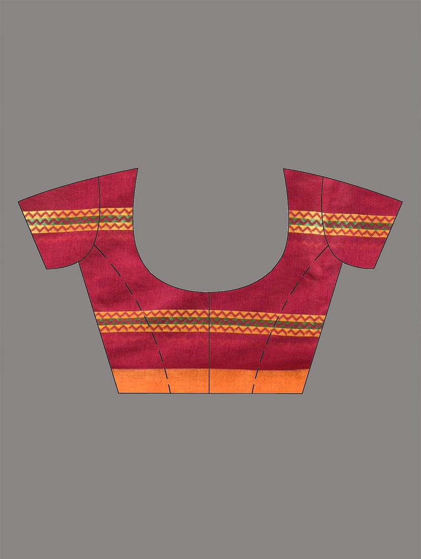 women striped handloom saree with blouse - 21905513 - Standard Image - 6