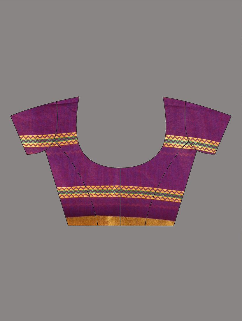 women striped handloom saree with blouse - 21905514 - Standard Image - 6