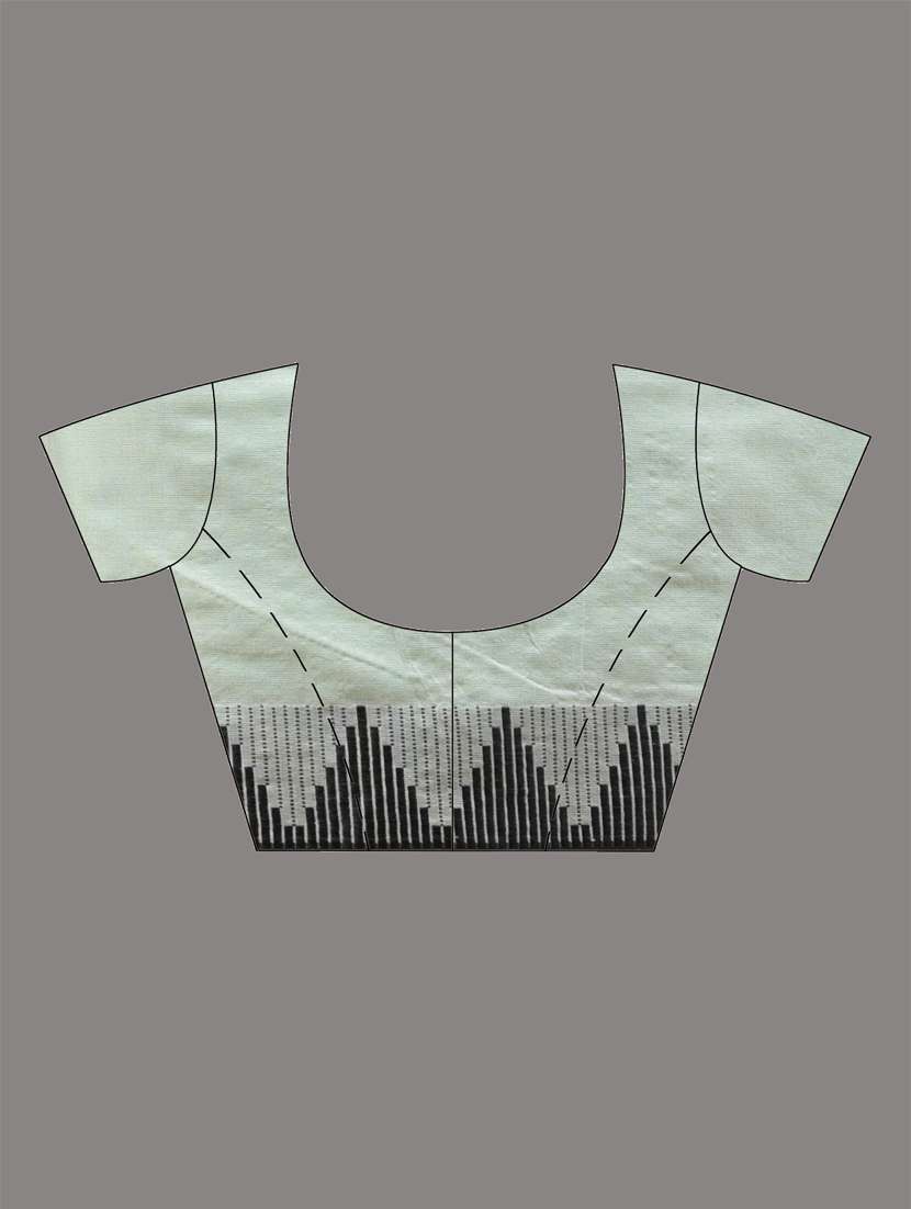 women solid with bordered handloom saree with blouse - 21905519 -  Standard Image - 6