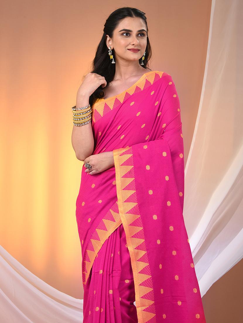 women self design handloom saree with blouse - 21905522 - Standard Image - 4