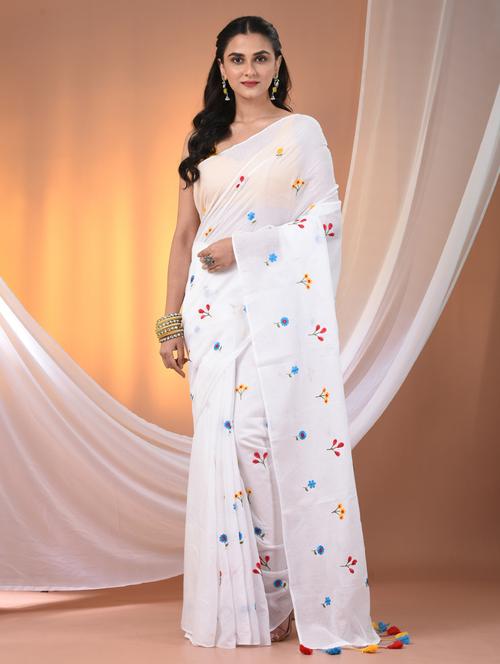 women white handloom saree with blouse - 21905524 -  Standard Image - 0