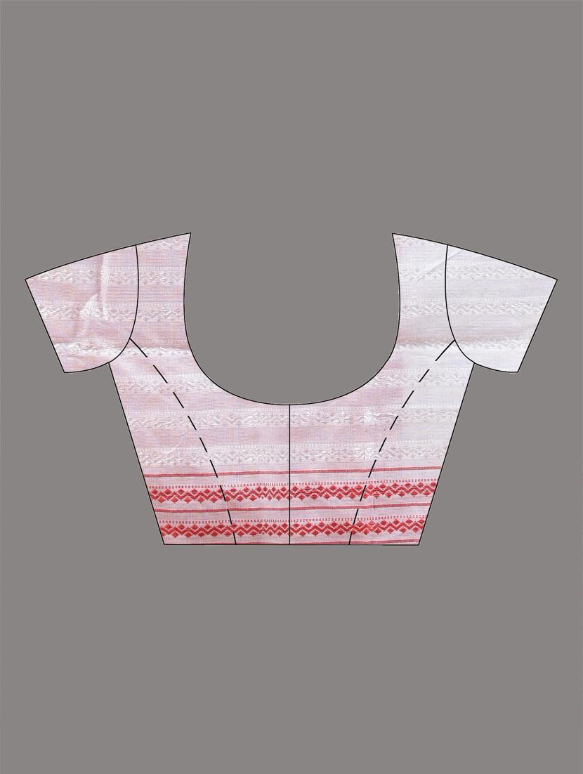women white handloom saree with blouse - 21905526 - Standard Image - 6