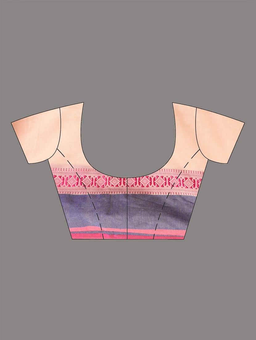 women beige handloom saree with blouse - 21905533 - Standard Image - 6