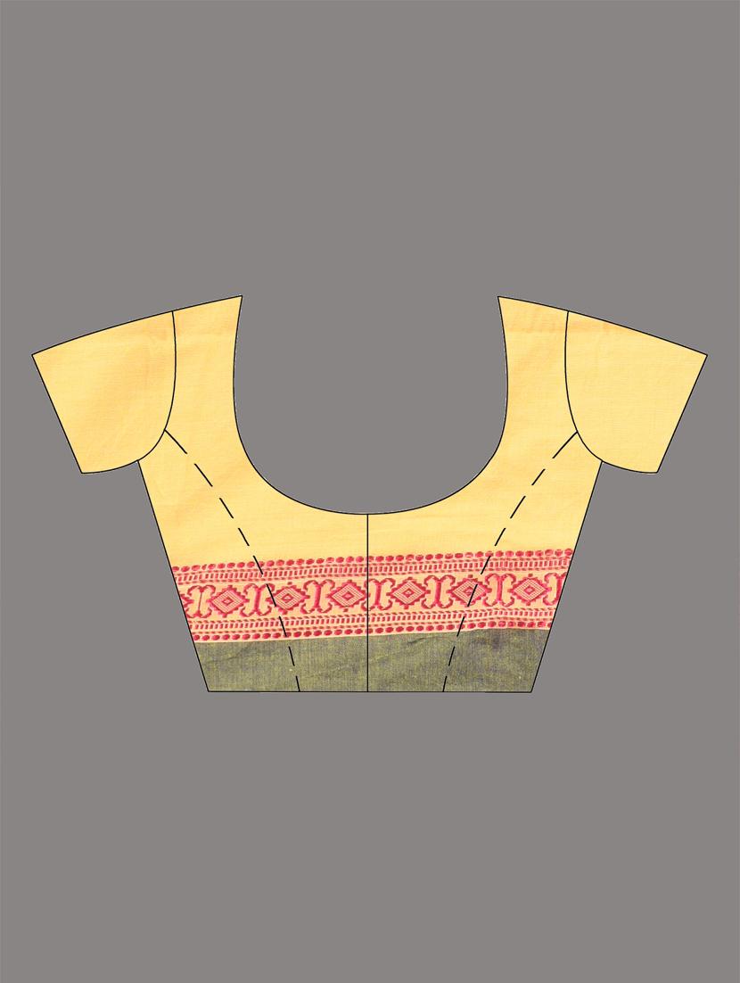 women yellow handloom saree with blouse - 21905535 - Standard Image - 6