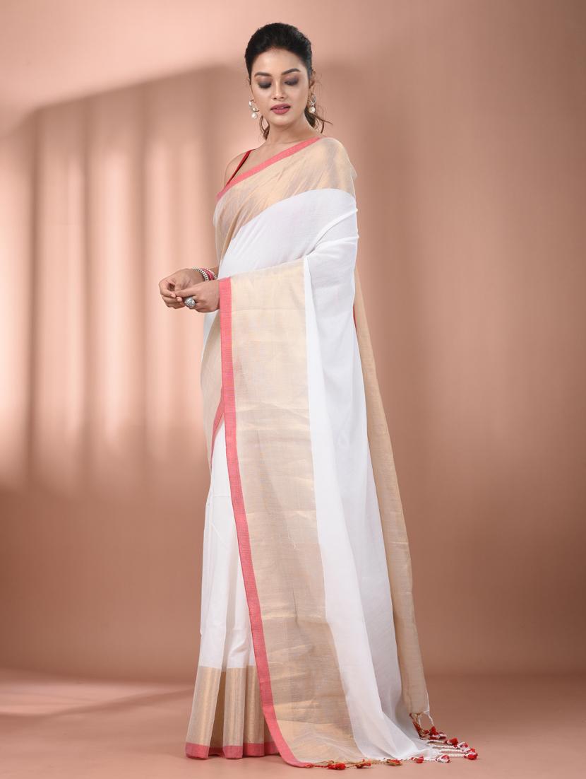 women white handloom saree with blouse - 21905536 -  Standard Image - 1