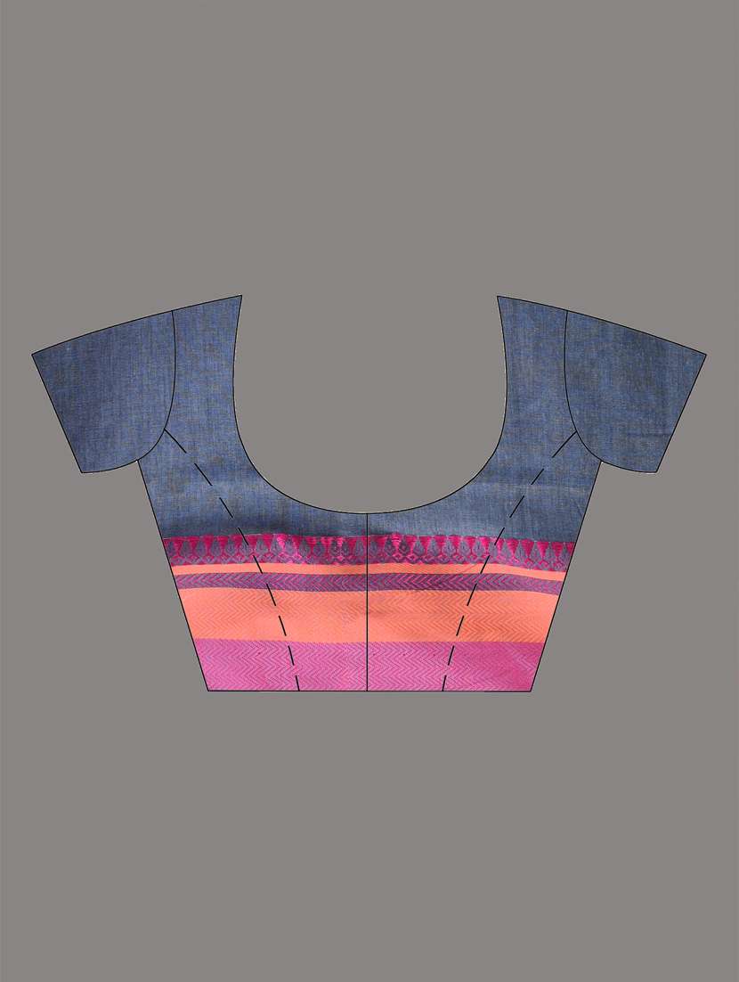 women grey handloom saree with blouse - 21905540 -  Standard Image - 6