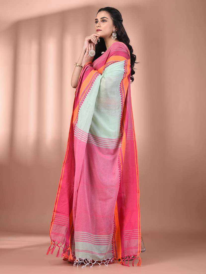 women neo mint handloom saree with blouse - 21905541 -  Standard Image - 1