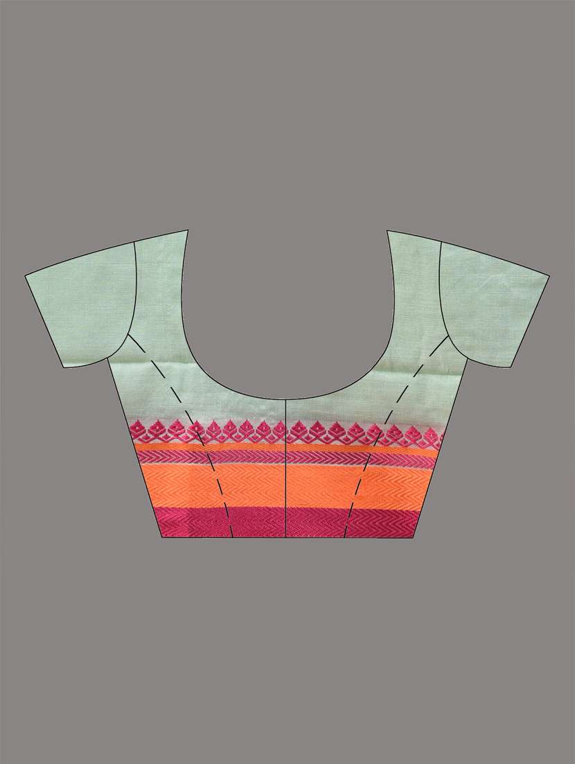 women neo mint handloom saree with blouse - 21905541 -  Standard Image - 6