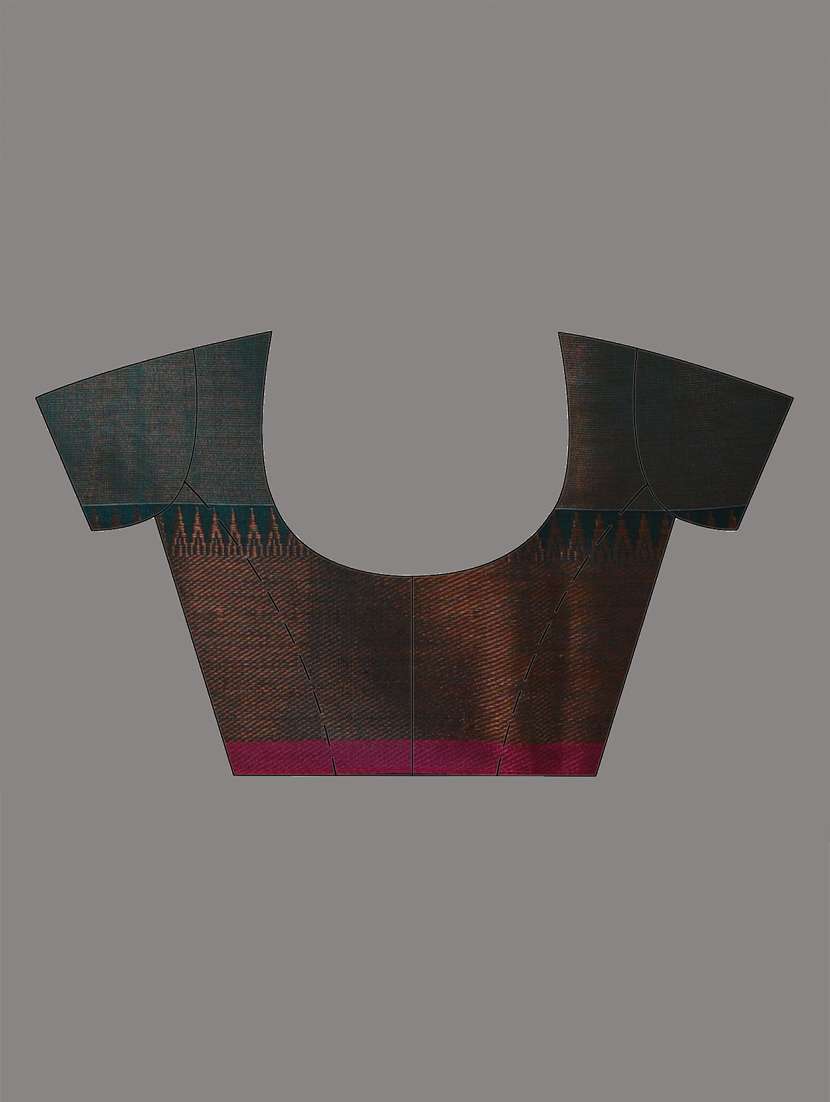 women solid with bordered handloom saree with blouse - 21905562 - Standard Image - 6