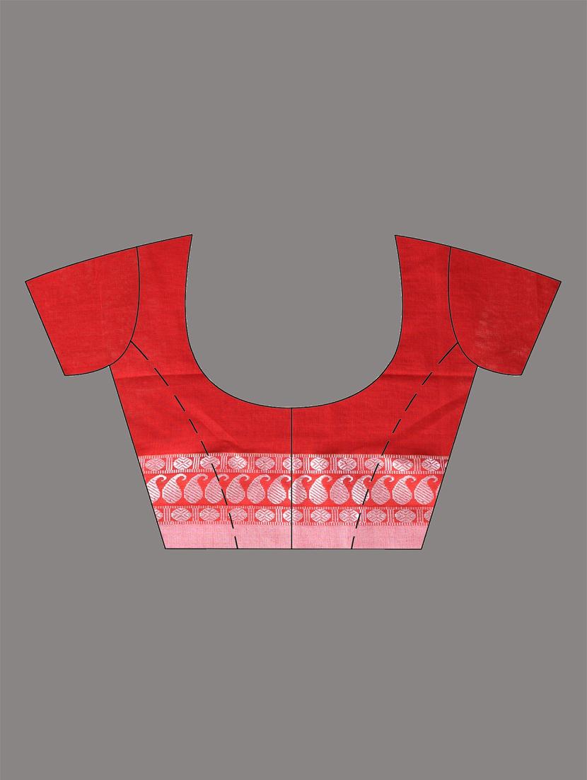 women red handloom saree with blouse - 21905571 - Standard Image - 6