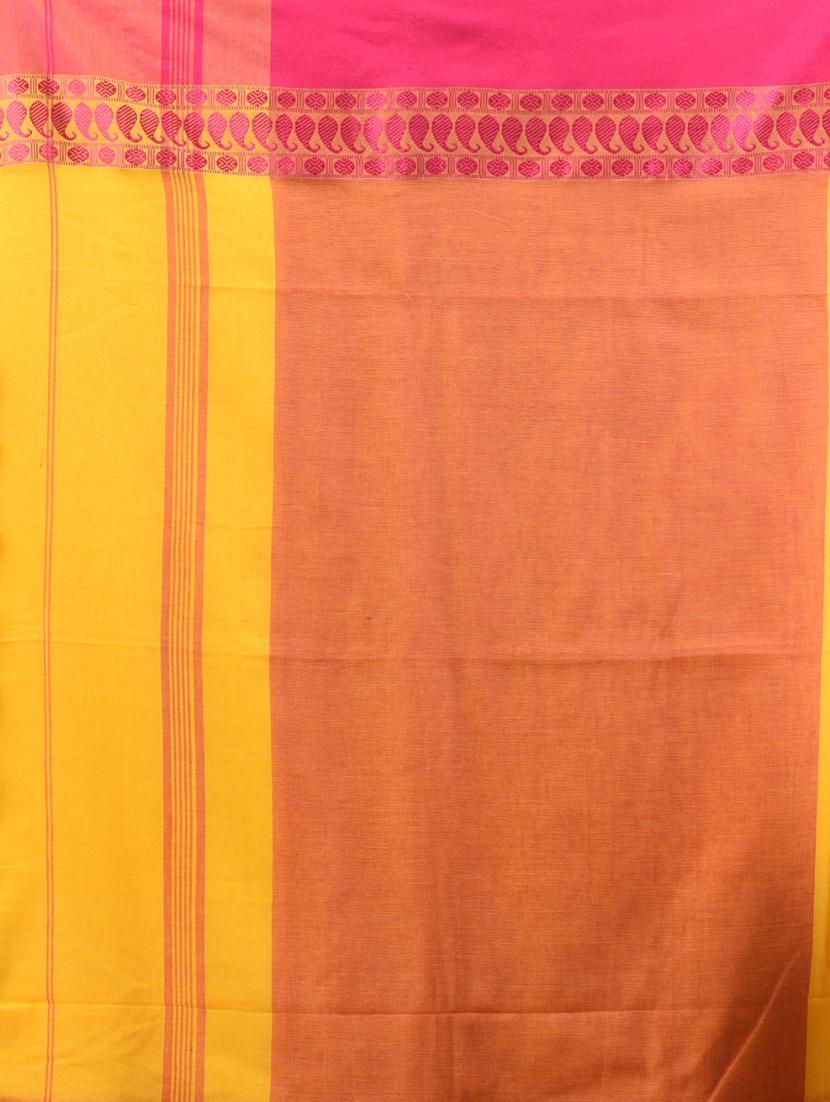 women yellow handloom saree with blouse - 21905572 - Standard Image - 4