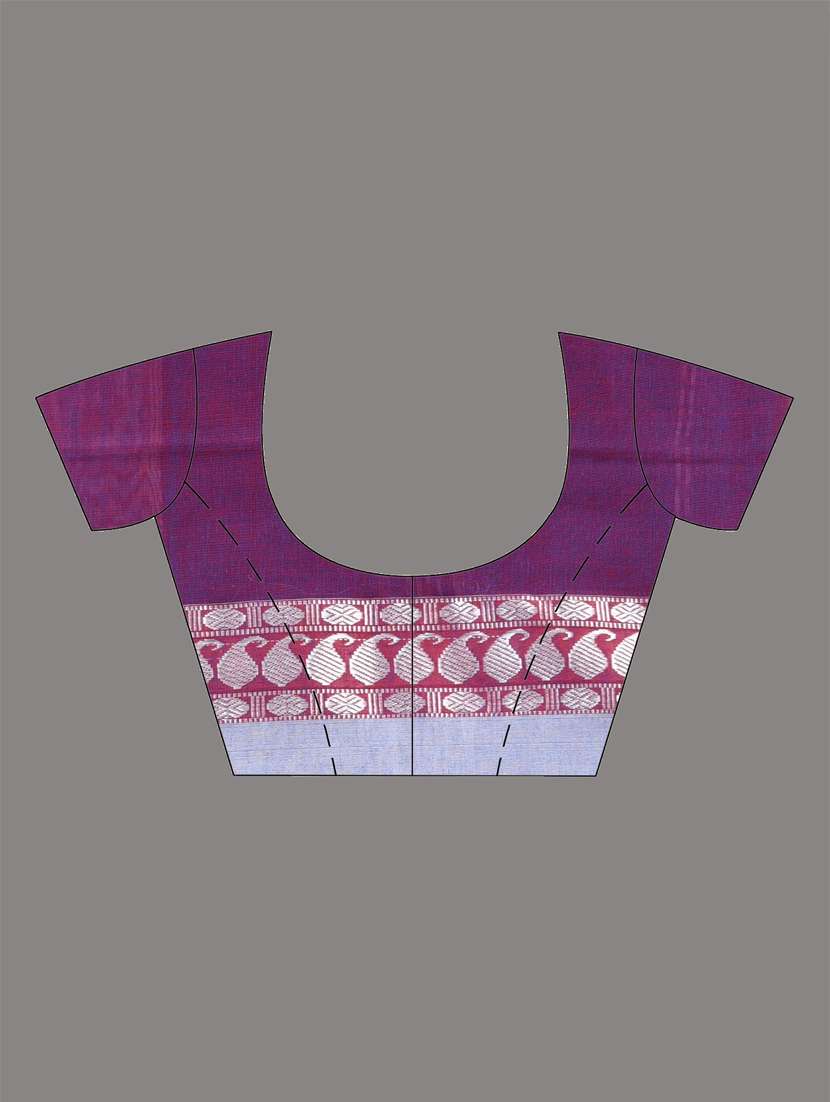 women purple handloom saree with blouse - 21905574 -  Standard Image - 6