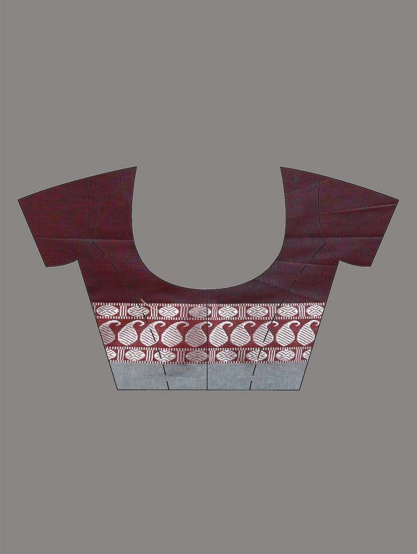 women maroon handloom saree with blouse - 21905575 -  Standard Image - 6