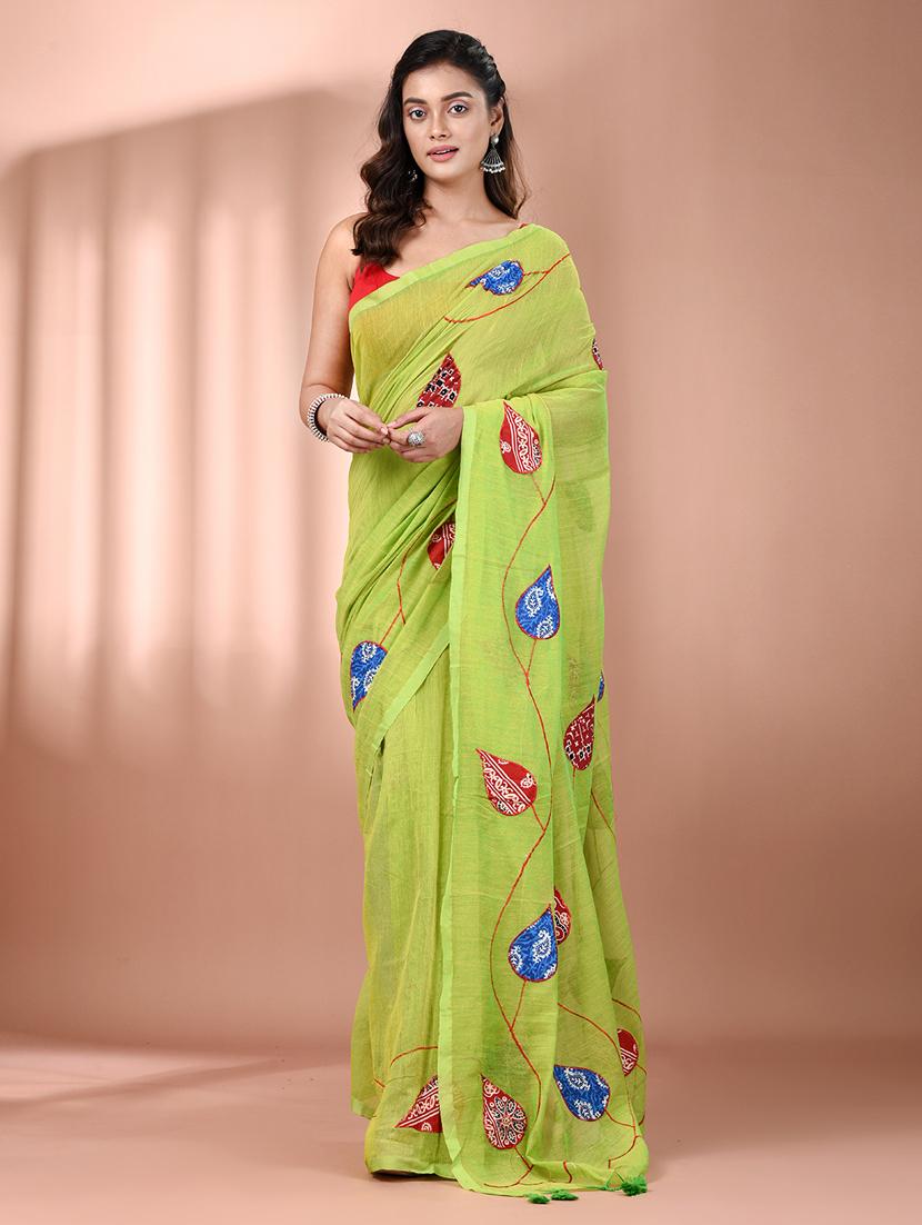 women green handloom saree - 21905608 - Zoom Image - 0