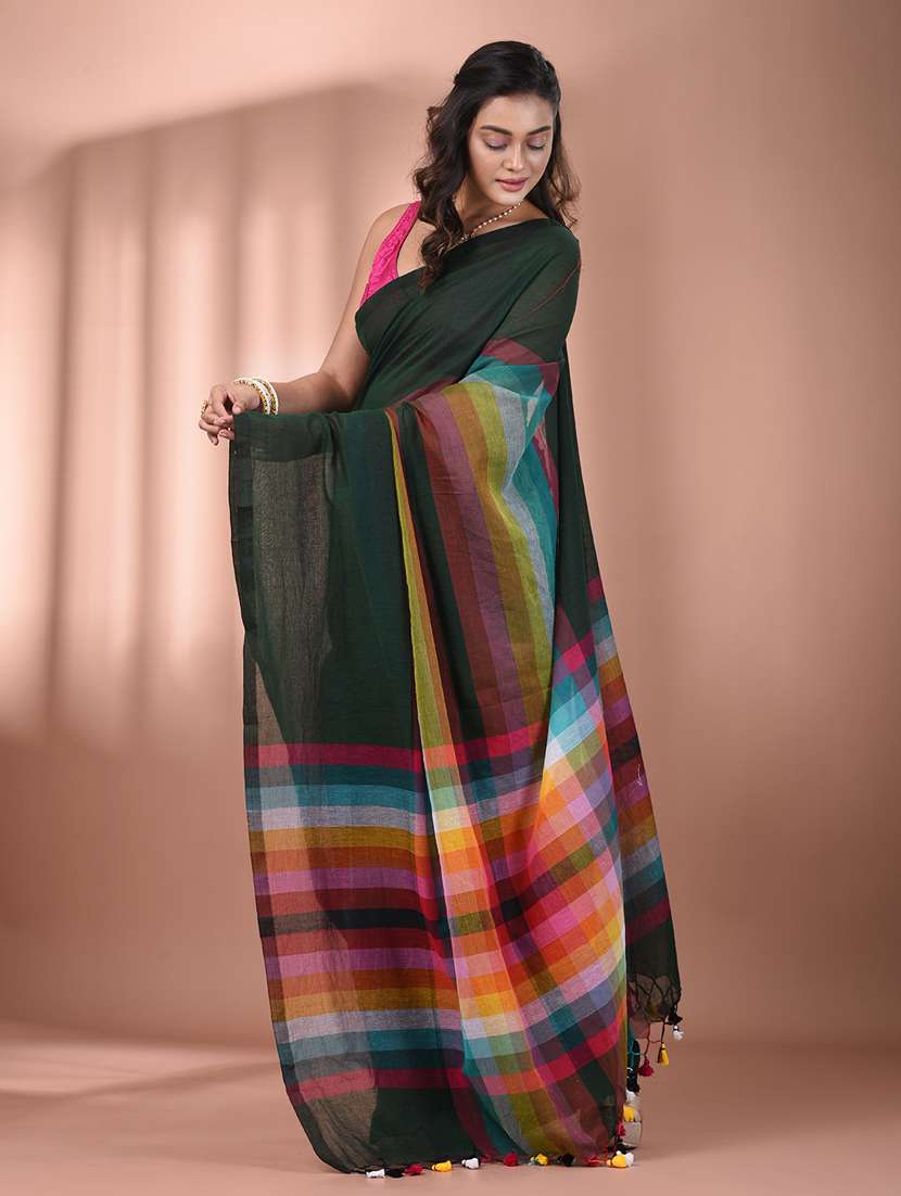 women green handloom saree - 21905611 -  Standard Image - 1