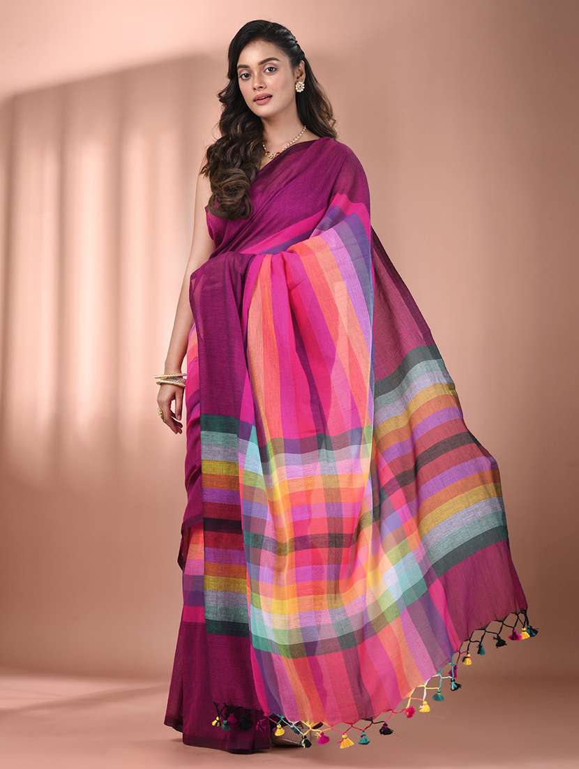 women magenta handloom saree - 21905612 -  Standard Image - 1