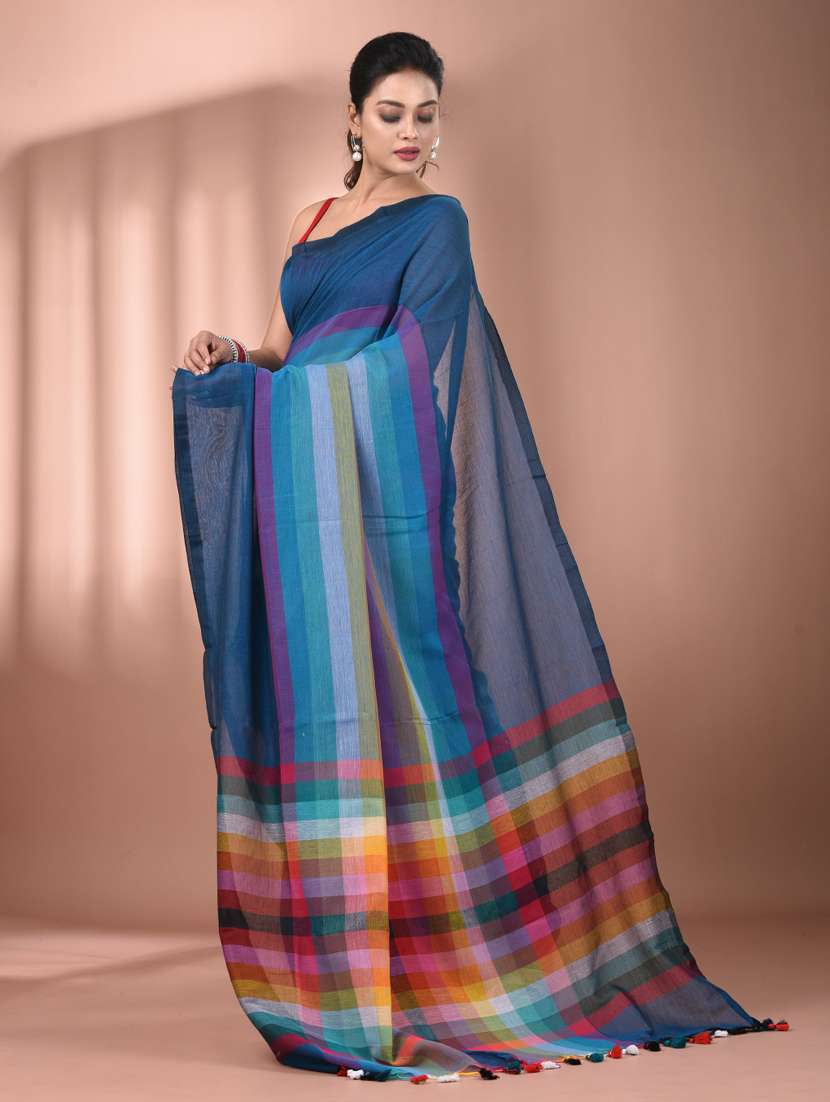 women blue handloom saree - 21905613 -  Standard Image - 1