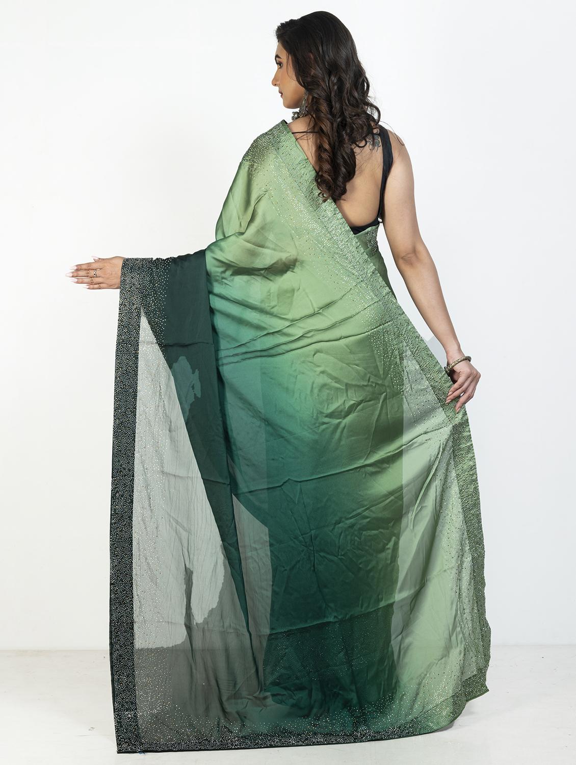 women ombre embellished saree with blouse - 21905656 - Standard Image - 1