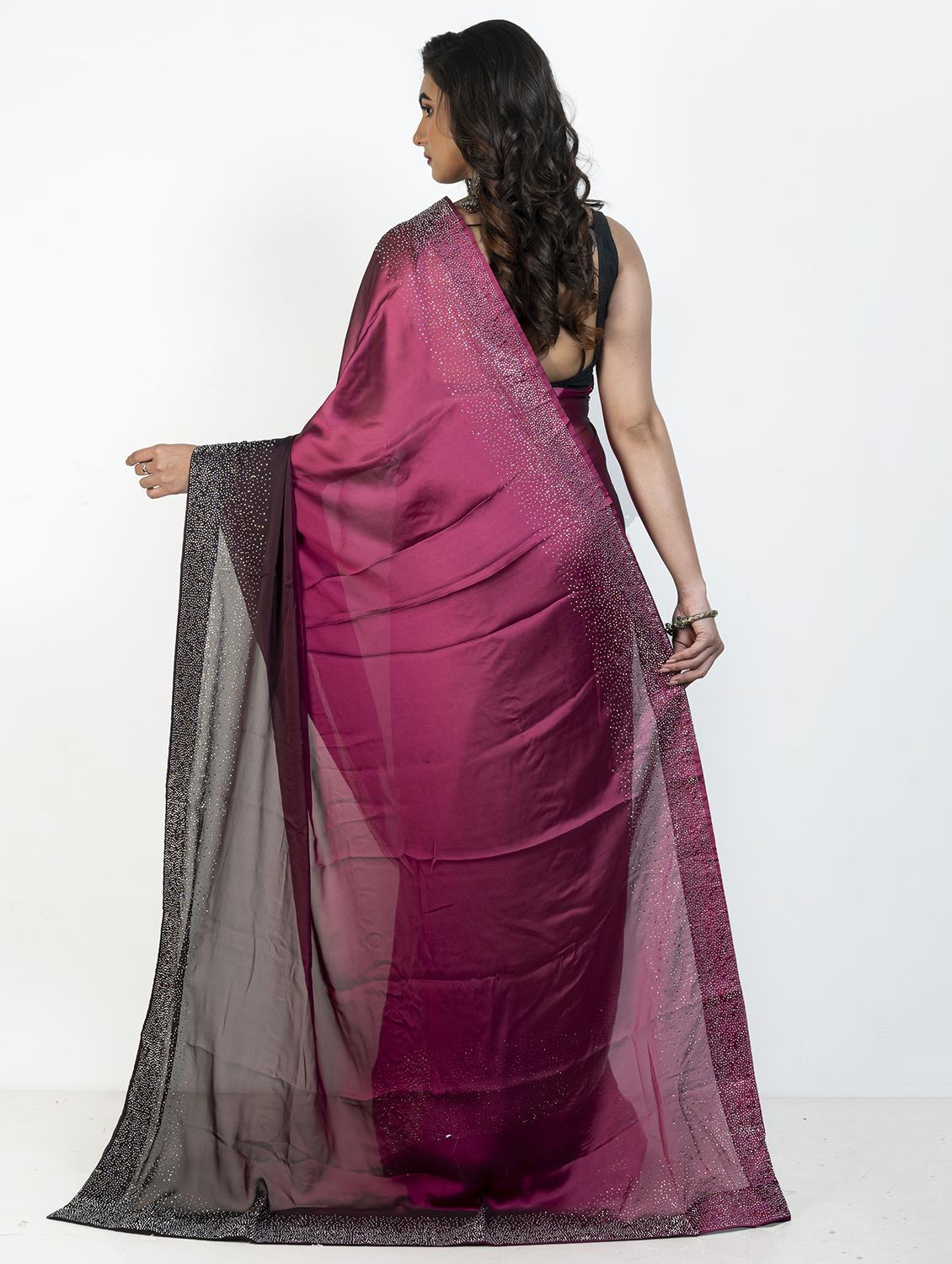 women ombre embellished saree with blouse - 21905658 - Standard Image - 1