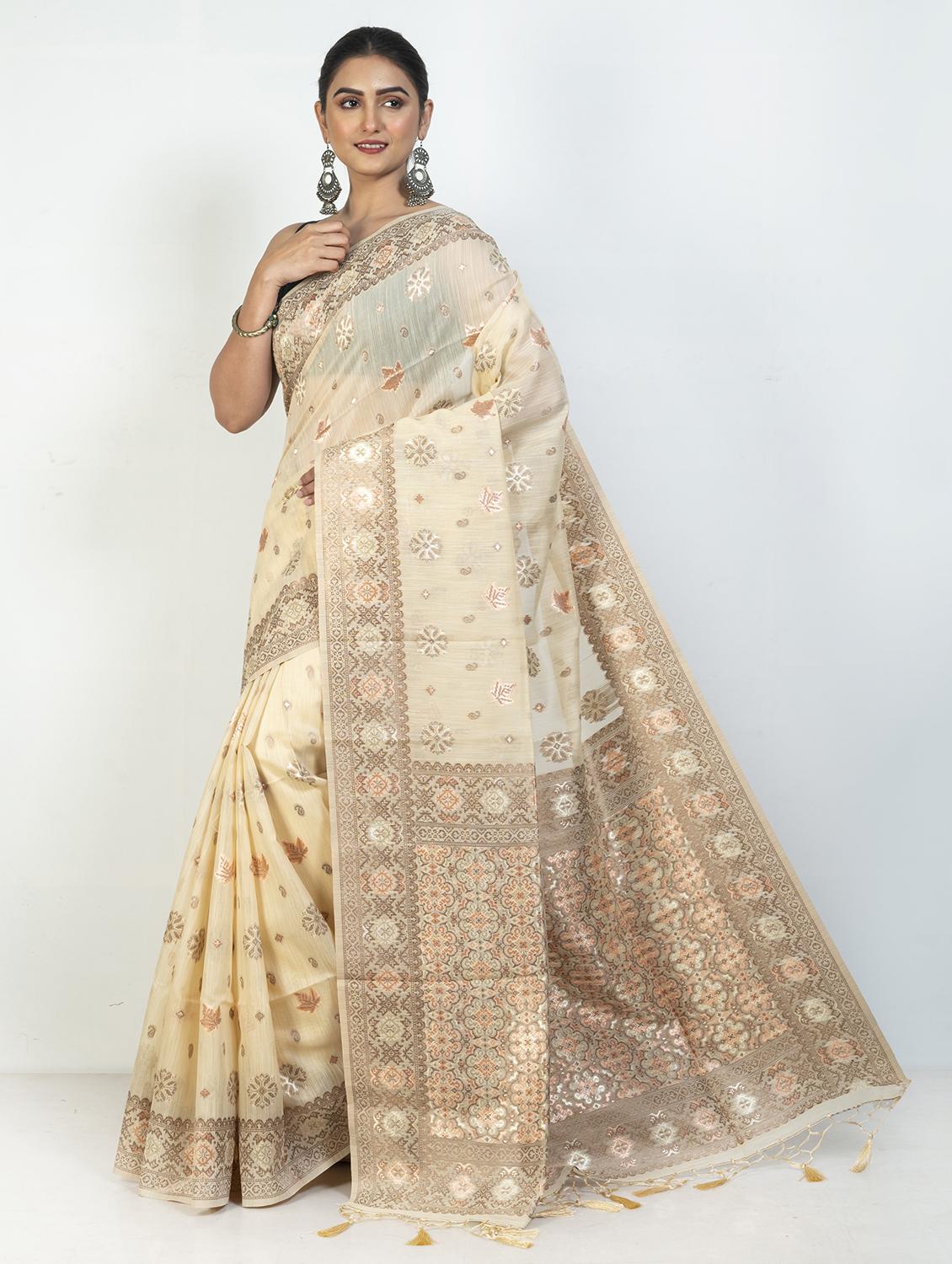 women self design handloom saree with blouse - 21905688 -  Standard Image - 1
