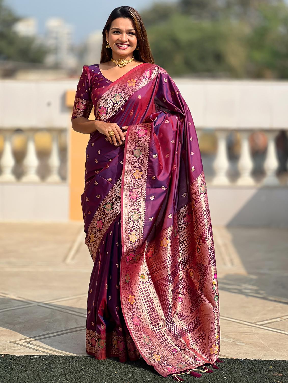 women self design banarasi saree with blouse - 21905765 - Zoom Image - 0