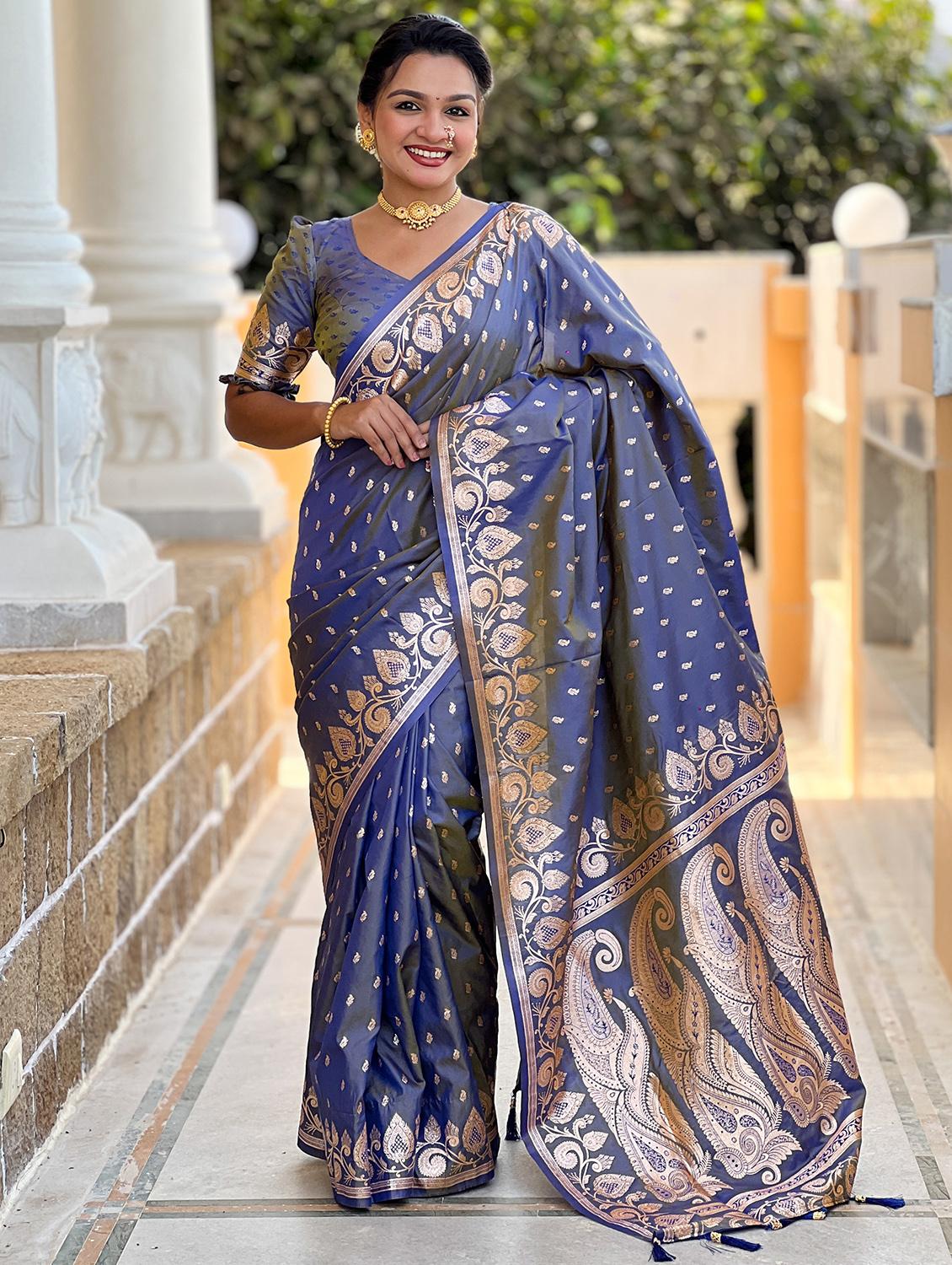 women self design banarasi saree with blouse - 21905775 -  Zoom Image - 0