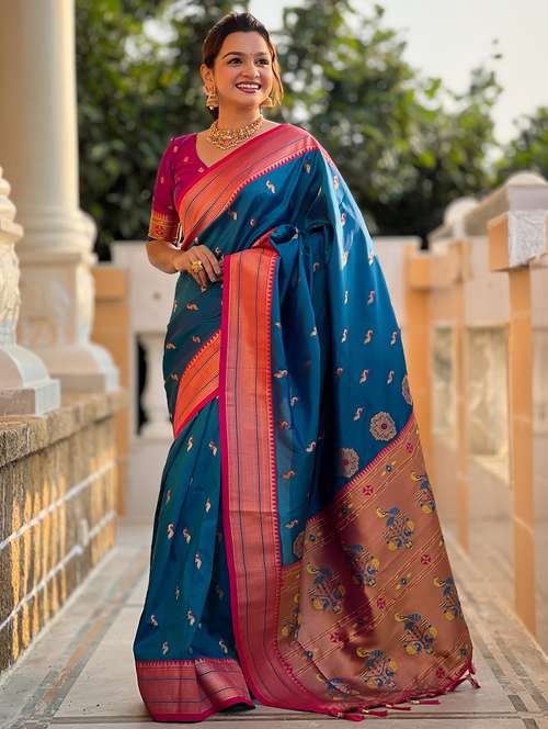 women self design paithani saree with blouse - 21905785 -  Standard Image - 0