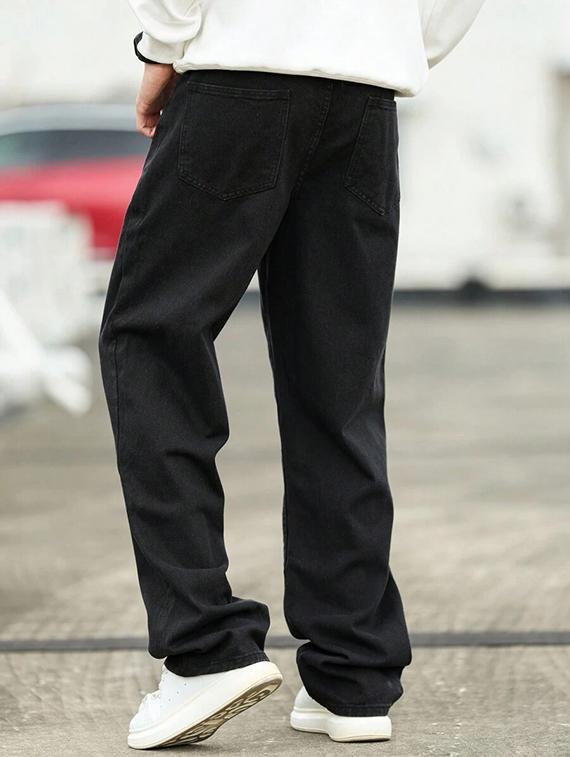 men solid mid rise baggy jean - 21905884 - Standard Image - 4
