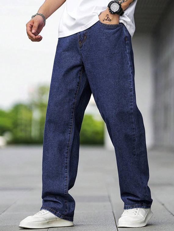 men solid mid rise baggy jean - 21905921 -  Standard Image - 1