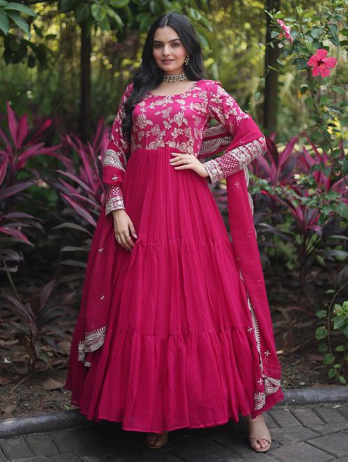 women long sleeve anarkali kurta with dupatta set - 21906047 - Standard Image - 0