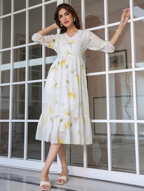 women white floral printed tiered dress - 21906087 -  Standard Image - 0
