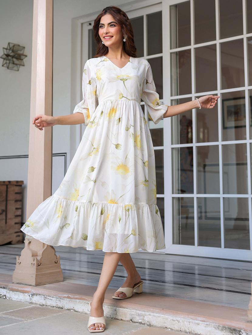 women white floral printed tiered dress - 21906087 -  Standard Image - 1